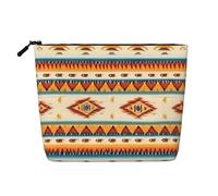 GaxfjRu Trousse de maquillage de voyage imprimée amérindienne avec fermeture éclair pour femme, noir, One Size