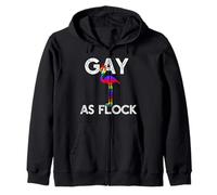 Gay AS Flock AF LGBT Drapeau Arc-en-Ciel Fierté Flamant Rose Meme Sweat à Capuche