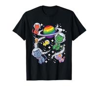 Gay Astronautes Chats Lesbian Pride Rainbow Queer Gay CSD LGBT T-Shirt
