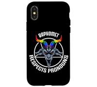 Gay Baphomet Respecte Les Pronoms Pride Coque pour iPhone X/XS