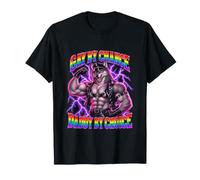 Gay by Chance Daddy by Choice Funny Unhinged Pride Meme Y2K T-Shirt