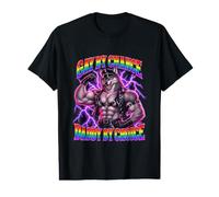Gay by Chance Daddy by Choice Funny Unhinged Pride Meme Y2K T-Shirt Graphique avec Valeur
