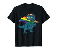 Gay Dino T-Rex Pride Rainbow Queer Lesbian CSD Party LGBTQ T-Shirt