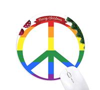 gay et lesbiennes arc - en - ciel anti - guerre signe tapis de souris en caoutchouc de sapin de noël