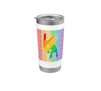Gay Judo Martial Arts Pride Month LGBT Rainbown Flag Gobelet isotherme en acier inoxydable double paroi