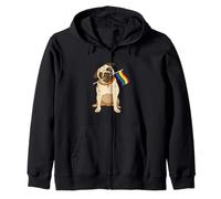 Gay Lesbian Pride Pug LGBT Drapeau Fierté Mois Égalité Sweat à Capuche