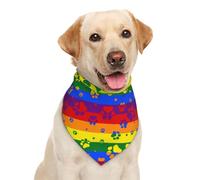 Gay Pride Bandana pour chien Motif empreintes de pattes de chien Arc-en-ciel