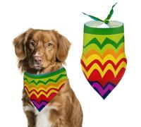 Gay Pride Bandana triangle pour chien Motif arc-en-ciel Lavable Polyester Bavoirs mignons Bandana pour animaux de compagnie de moyenne et grande taille Chiots et chats