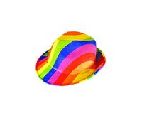 Gay Pride/ Carnival Adult Rainbow Felt Gangster Hat Fancy Dress Accessory