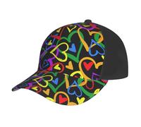 Gay Pride Casquette de baseball avec imprimé arc-en-ciel pour homme et femme - Chapeau d'extérieur réglable, parfait pour le sport, les voyages, la plage, noir, taille unique