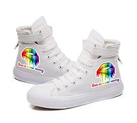 Gay Pride Chaussures High Top Sneakers LGBT Rainbow Classic Casual Chaussures de Toile pour Femmes Hommes