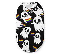 Gay Pride Ghost Dog Chemises d'été T-Shirts pour Animaux de Compagnie Débardeur Doux sans Manches Vêtements pour Animaux de Compagnie pour Petits Chiots et Chats