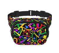 Gay Pride Grand sac banane tendance avec imprimé arc-en-ciel pour femme, noir, One Size