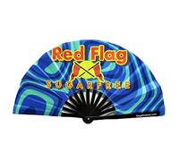 Gay Pride Grand ventilateur pliable en bambou avec encre réactive aux UV, pour fêtes et raves LGBTQ (drapeau rouge sans sucre) 33 cm