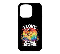 Gay Pride J'aime Mes Deux Mamans Dino LGBTQ Ally Rainbow Coque pour iPhone 15 Pro
