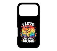 Gay Pride J'aime Mes Deux Mamans Dino LGBTQ Ally Rainbow Coque pour iPhone 17 Pro