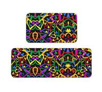 Gay Pride Lot de 2 tapis de cuisine antidérapants arc-en-ciel pour la maison, le bureau, la buanderie