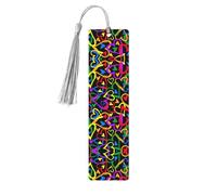 Gay Pride Lot de 5 marque-pages en bois avec pompons, marque-pages de lecture, cadeaux pour homme et femme