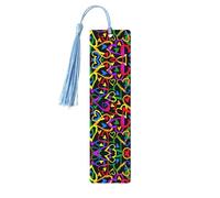 Gay Pride Lot de 5 marque-pages en bois avec pompons, marque-pages de lecture, cadeaux pour homme et femme