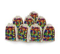 Gay Pride Lot de 8 pochettes réutilisables en coton et chanvre avec cordon de serrage pour mariage, bricolage, fête (12 x 17 cm)