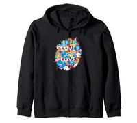 Gay Pride Love is Love LGBT Typographie Florale Arc-en-Ciel Sweat à Capuche
