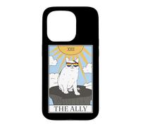 Gay Pride Lunettes de Soleil Ally Cat Tarot Card Coque pour iPhone 15 Pro