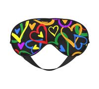 Gay Pride Masque de sommeil en soie avec boucle réglable pour femme Motif arc-en-ciel