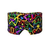 Gay Pride Masque de sommeil pour les yeux et les oreilles avec imprimé arc-en-ciel - Bandeau réglable pour le yoga et les voyages, garde au chaud et confortable
