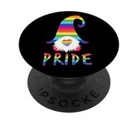 Gay Pride Nain de Noël LGBTQ Rainbow Holiday Graphic PopSockets PopGrip Adhésif