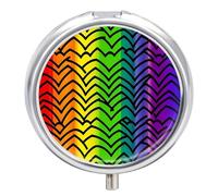 Gay Pride Pilulier de voyage rond à 3 compartiments Motif arc-en-ciel