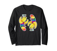 Gay Pride Rainbow 69 Bananas Upside Down Gay Couple MLM Manche Longue