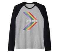 Gay Pride Rainbow Equality Love gagne Stripe Arrow Manche Raglan