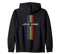 Gay Pride Rainbow Equality Love Wins Stripes Sweat à Capuche