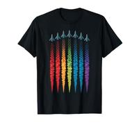 Gay Pride Rainbow Flag Fighter Jet Avion LGBTQ Hommes Femmes T-Shirt