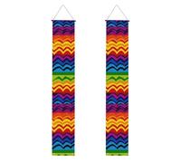Gay Pride Rainbow Pattern 1 bannière de porche à suspendre Happy Birthday Panneau de fête Bannière de fête Fond photo Panneau de porte d'entrée pour fête de bienvenue Décoration intérieure extérieure