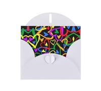 Gay Pride Rainbow Printing Holiday Love Buckle Papier nacré en vrac avec enveloppes Cartes de vœux Inscription Thinking of You 10,2 x 15,2 cm