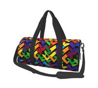 Gay Pride Sac de voyage avec poche et sangle réglable Motif arc-en-ciel Grand sac de sport tendance pour homme et femme Noir Taille unique, Noir , Taille unique, Mode