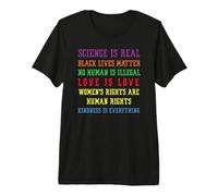 Gay Pride Science is Real Black Lives Matter Love is Love T-Shirt Haut de Gamme