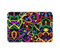 Gay Pride Tapis de diatomée imprimé arc-en-ciel 40 x 60 cm Tapis de sol doux pour l'automne, coussin de douche, dos en caoutchouc antidérapant
