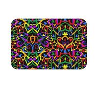Gay Pride Tapis de sol en velours avec bord verrouillable Arc-en-ciel 101,6 x 152,4 cm, antidérapant, facile à nettoyer, sensation de pied confortable