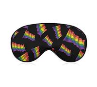 Gay Pride Waving Flag Sleeping Eye Mask Eye Shade avec sangle réglable Bandeau pour les voyages en avion