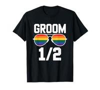 Gay Pride Wedding Groom 1 of 2 LGBTQ Bachelor Party T-Shirt