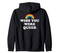 Gay Pride Wish You Were Queer Pride Rainbow LGBTQ Lesbian Sweat à Capuche