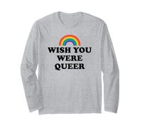 Gay Pride Wish You Were Queer Rainbow Pride LGBTQ Lesbian Manche Longue