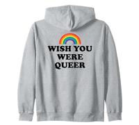 Gay Pride Wish You Were Queer Rainbow Pride LGBTQ Lesbian Sweat à Capuche