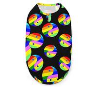Gay Pride Yin Yang Chemises pour Chiens, T-Shirts d'été pour Animaux de Compagnie, débardeur Doux sans Manches, vêtements pour Petits Chiots et Chats