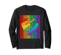 Gay Surfer Surfing Pride Month LGBT Rainbown Flag Manche Longue