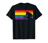 Gay Unicorn Rainbow Pride Flag Vintage LGBTQ Animal Gift T-Shirt