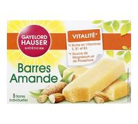 GAYELORD HAUSER Barres Amande Vitalité - Pack de 5 barres individuelles - 125g - Riche en vitamines E, B1 et B3 - Source de magnésium et phosphore - Lot de 3