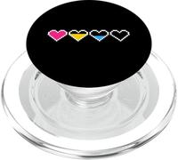 Gaymer Retro Pride Pansexual Gamer Pixel Hearts Pan Gaming PopSockets PopGrip pour MagSafe